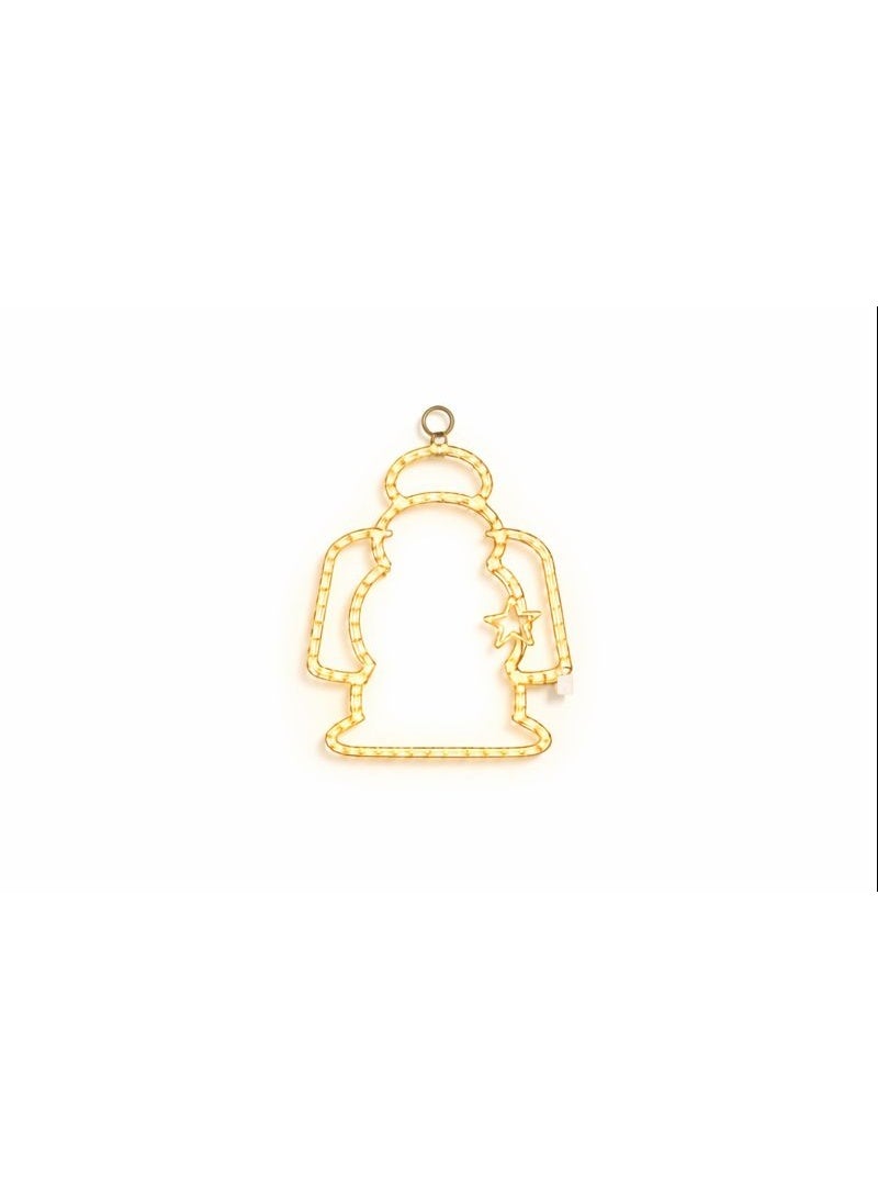 Home Care Crescent Moon & Star Hanging LED Rope Light, 44cm Warm White Decorative Lamp with 3-Pin Plug - Image 2